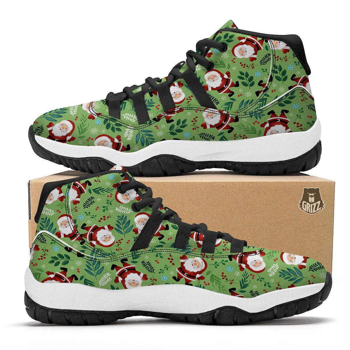 Soccer Ball Green Print Pattern Black Bball Shoes-grizzshop
