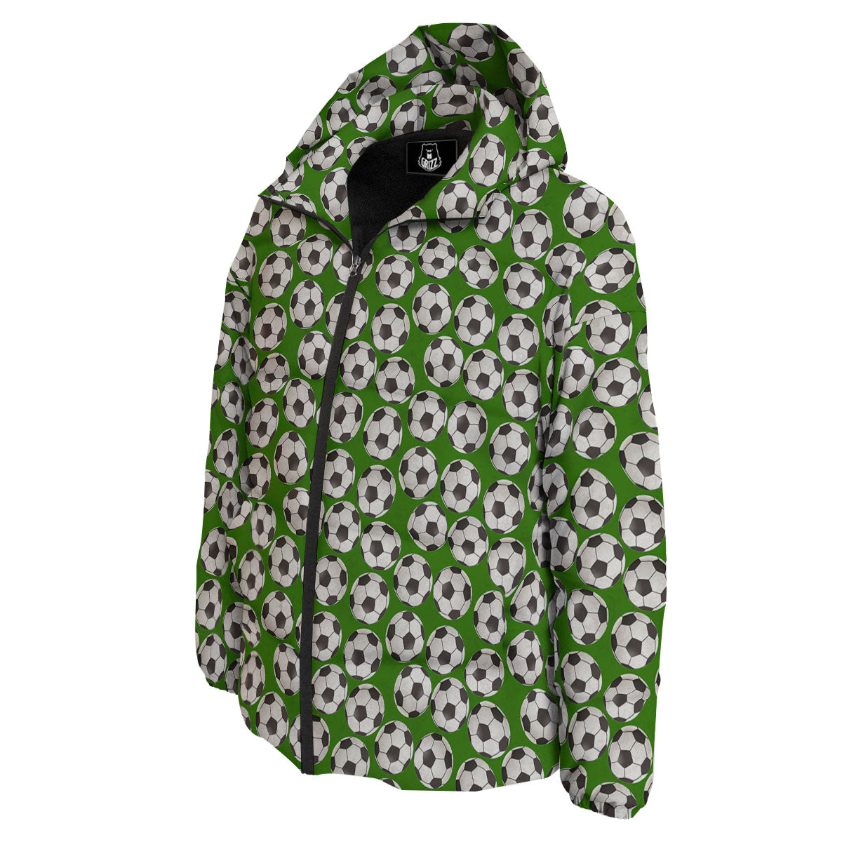 Soccer Ball Green Print Pattern Down Jacket-grizzshop