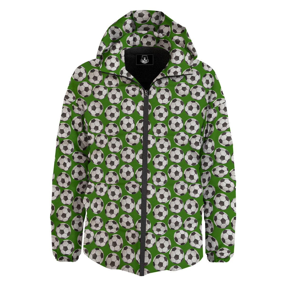 Soccer Ball Green Print Pattern Down Jacket-grizzshop