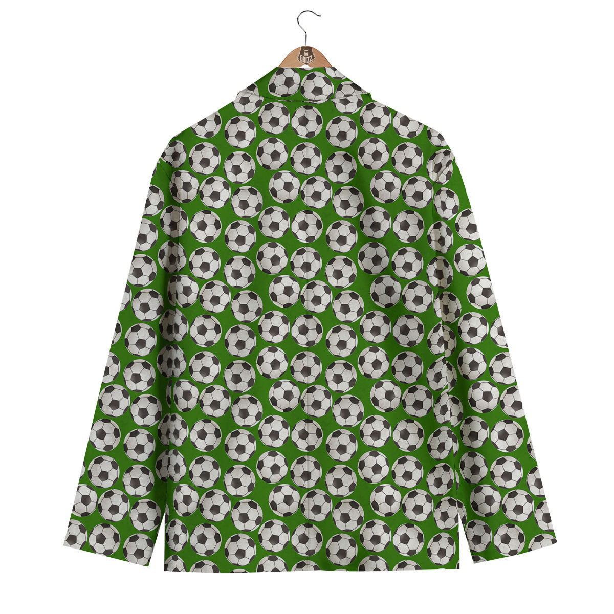 Soccer Ball Green Print Pattern Men's Blazer-grizzshop