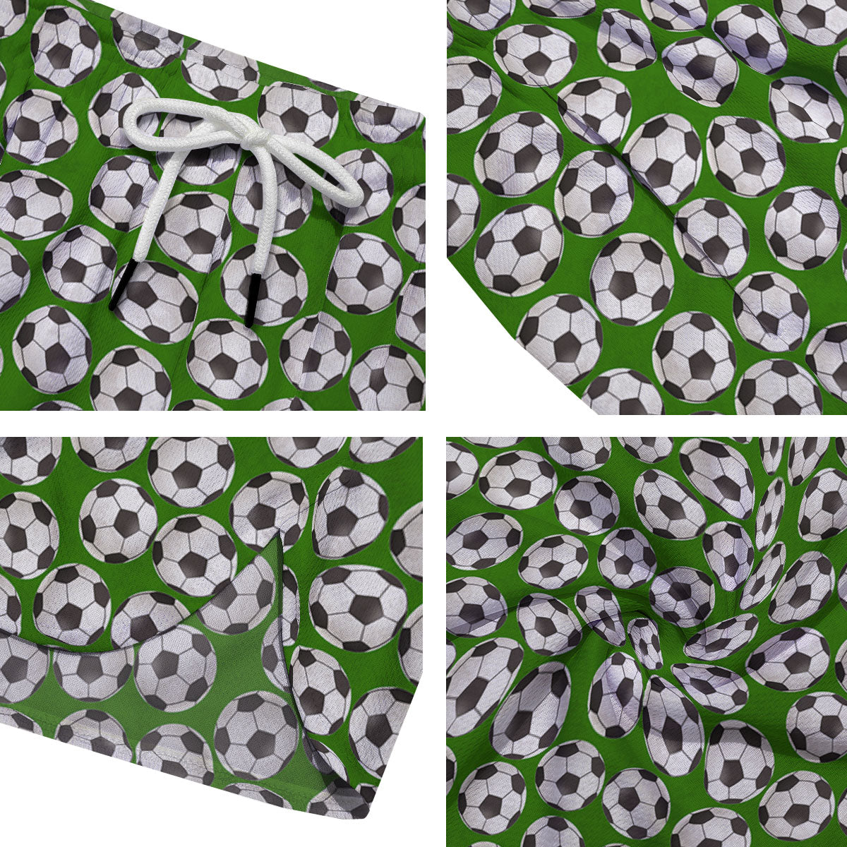Soccer Ball Green Print Pattern Men's Running Shorts-grizzshop