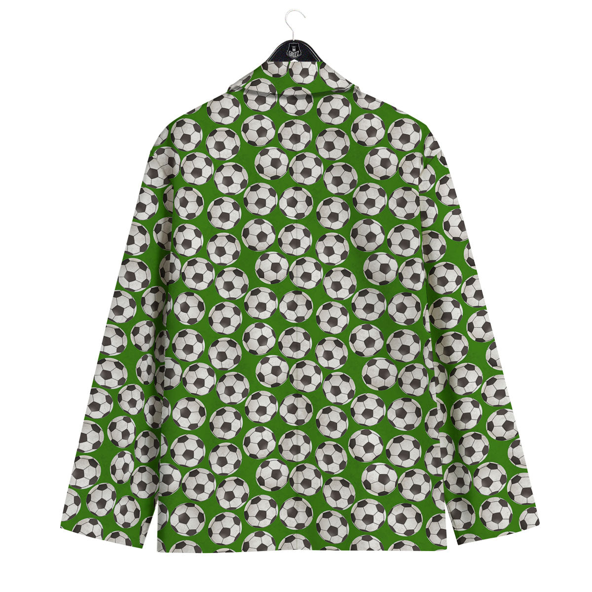 Soccer Ball Green Print Pattern Men's Sport Coat-grizzshop