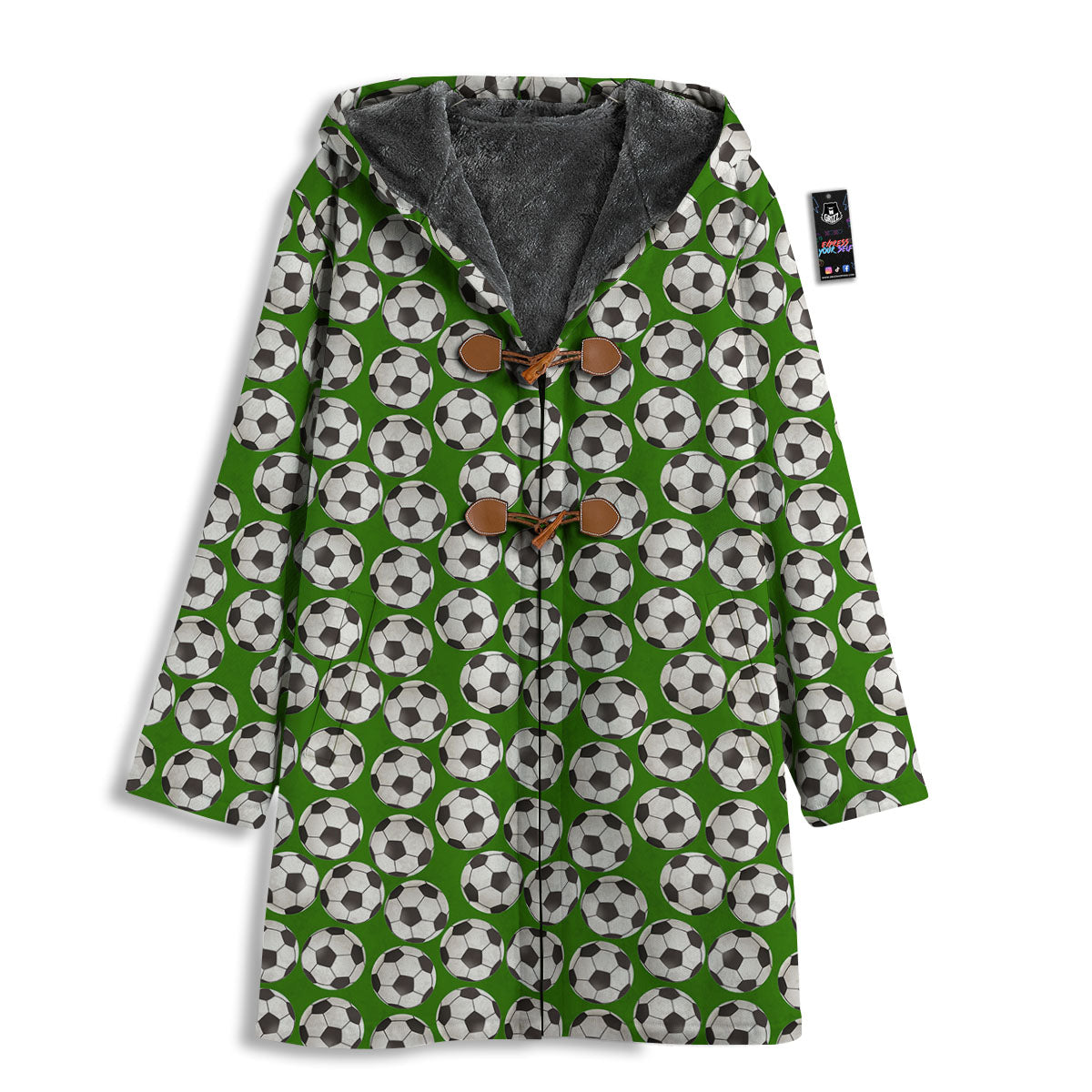 Soccer Ball Green Print Pattern Men's Windbreaker Jacket-grizzshop