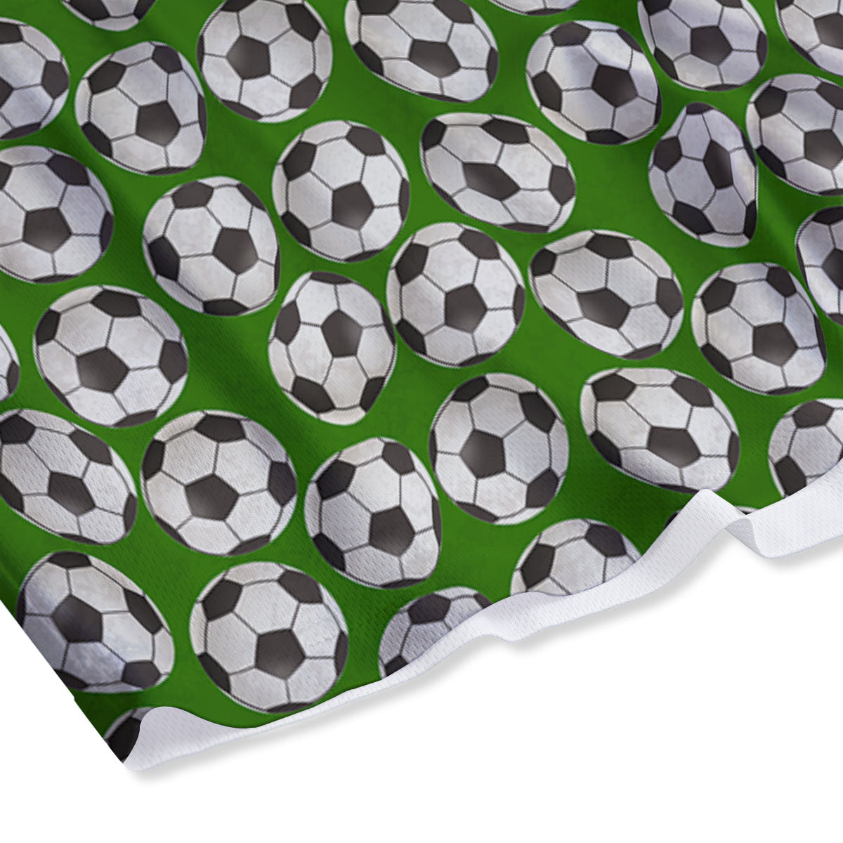 Soccer Ball Green Print Pattern Mesh Shorts