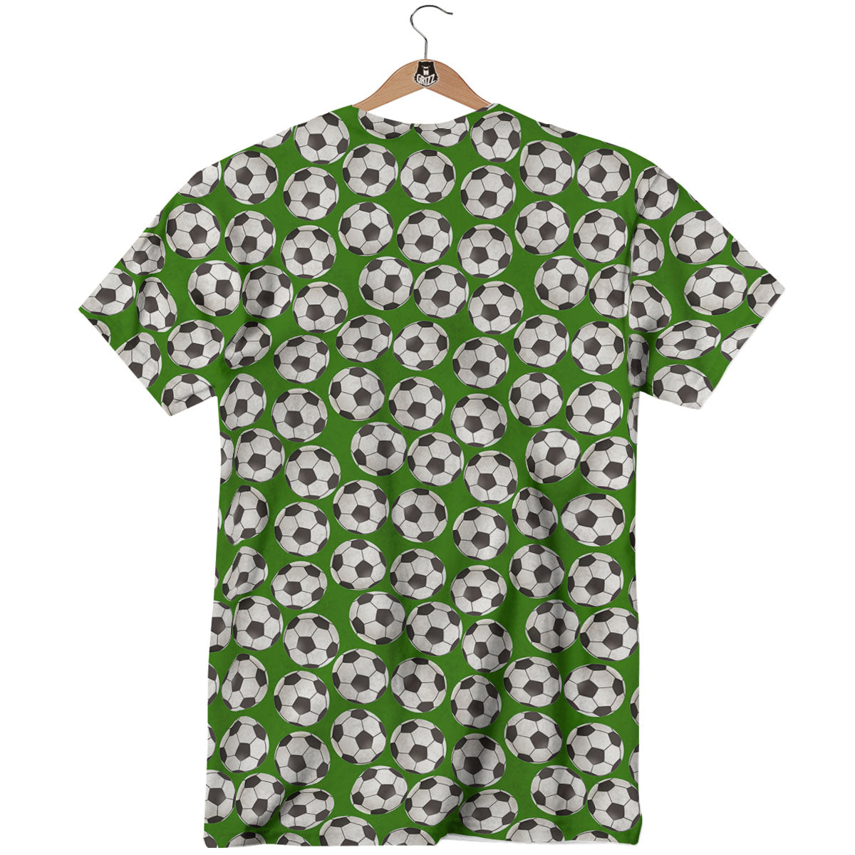 Soccer Ball Green Print Pattern T-Shirt-grizzshop