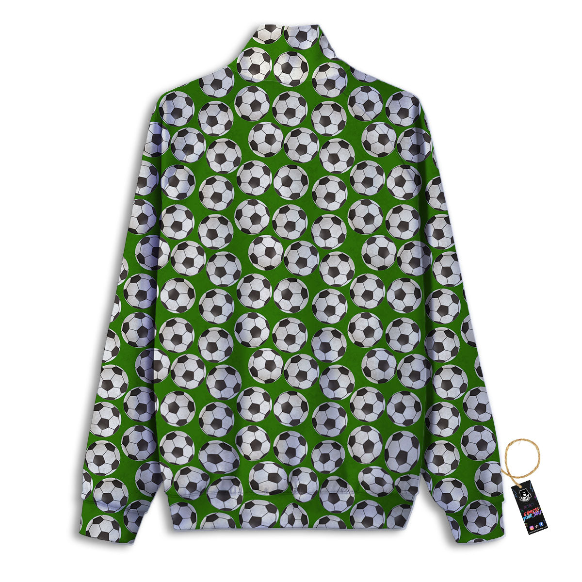 Soccer Ball Green Print Pattern Track Jacket-grizzshop