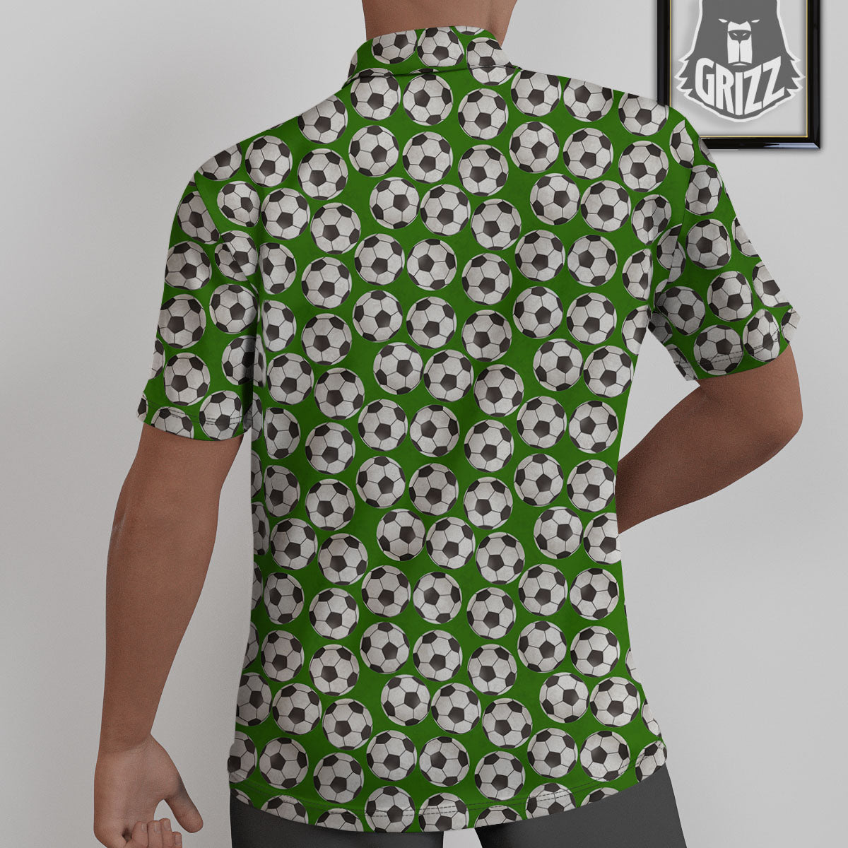 Soccer Ball Green Print Pattern Untucked Shirts-grizzshop