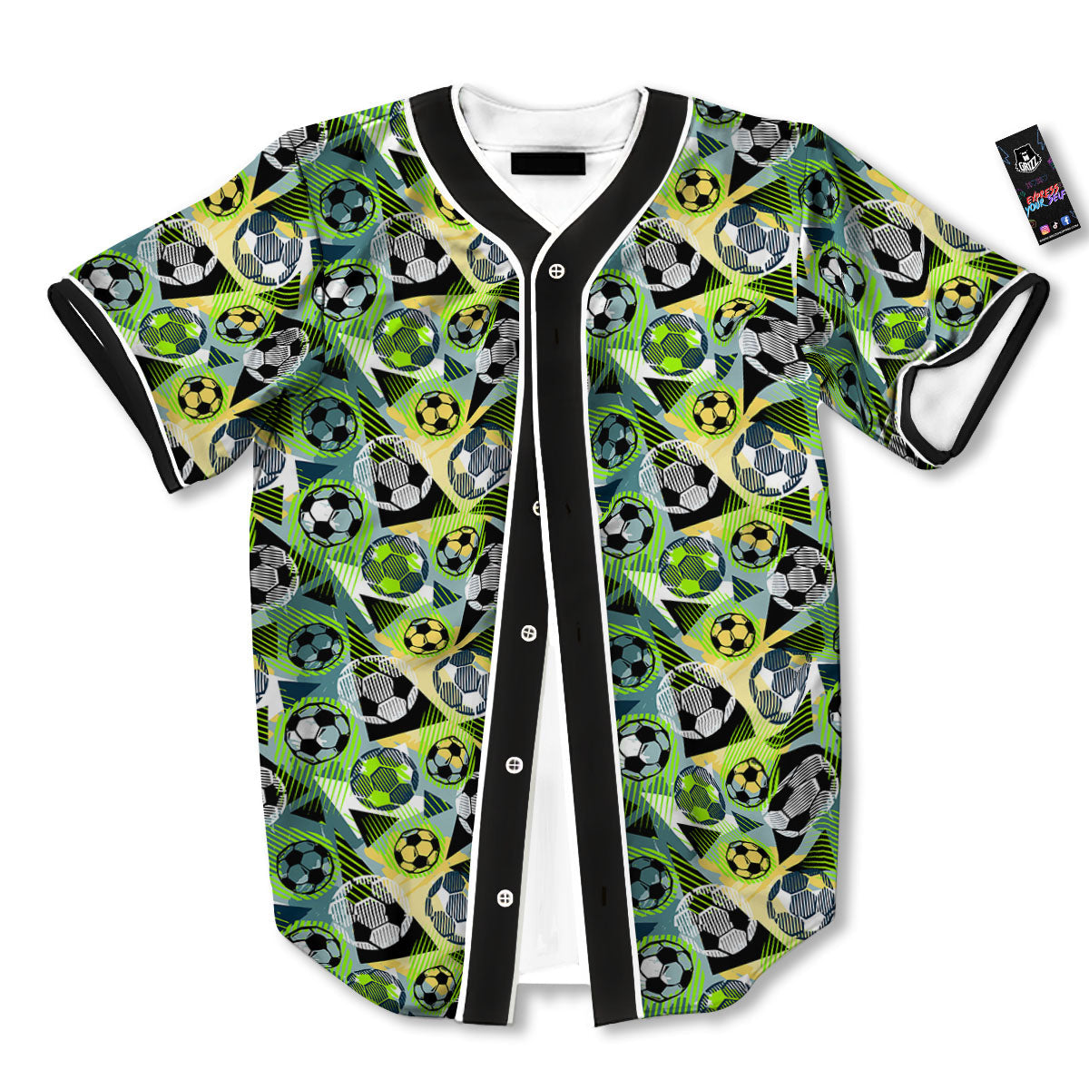 Soccer Ball Grunge Print Pattern Baseball Jersey-grizzshop