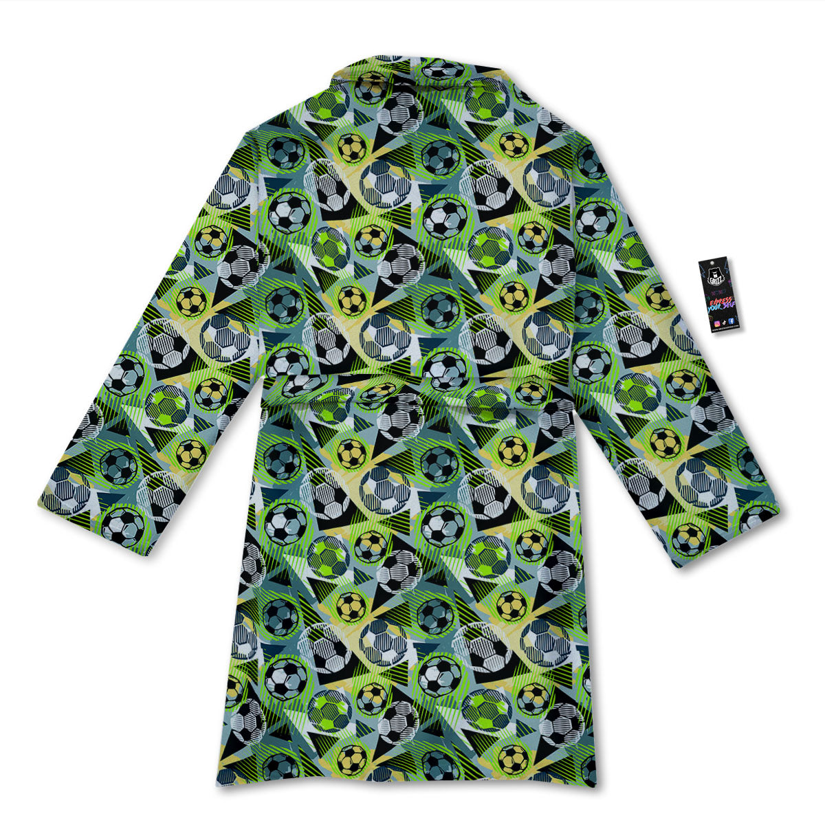 Soccer Ball Grunge Print Pattern Bathrobe-grizzshop