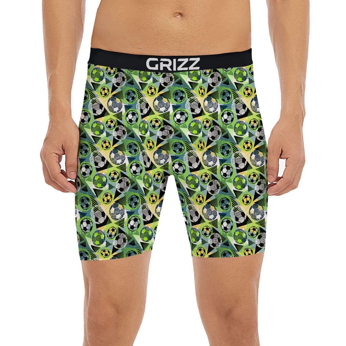Soccer Ball Grunge Print Pattern Boxer Briefs-grizzshop