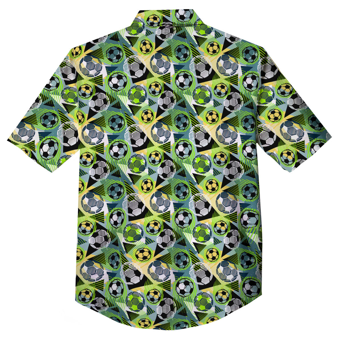 Soccer Ball Grunge Print Pattern Button Up Shirt-grizzshop