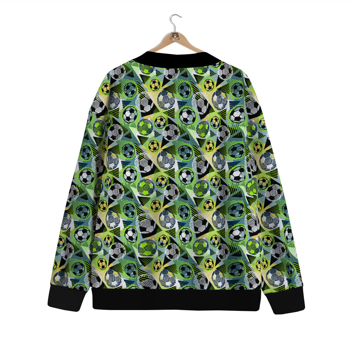 Soccer Ball Grunge Print Pattern Cardigan-grizzshop