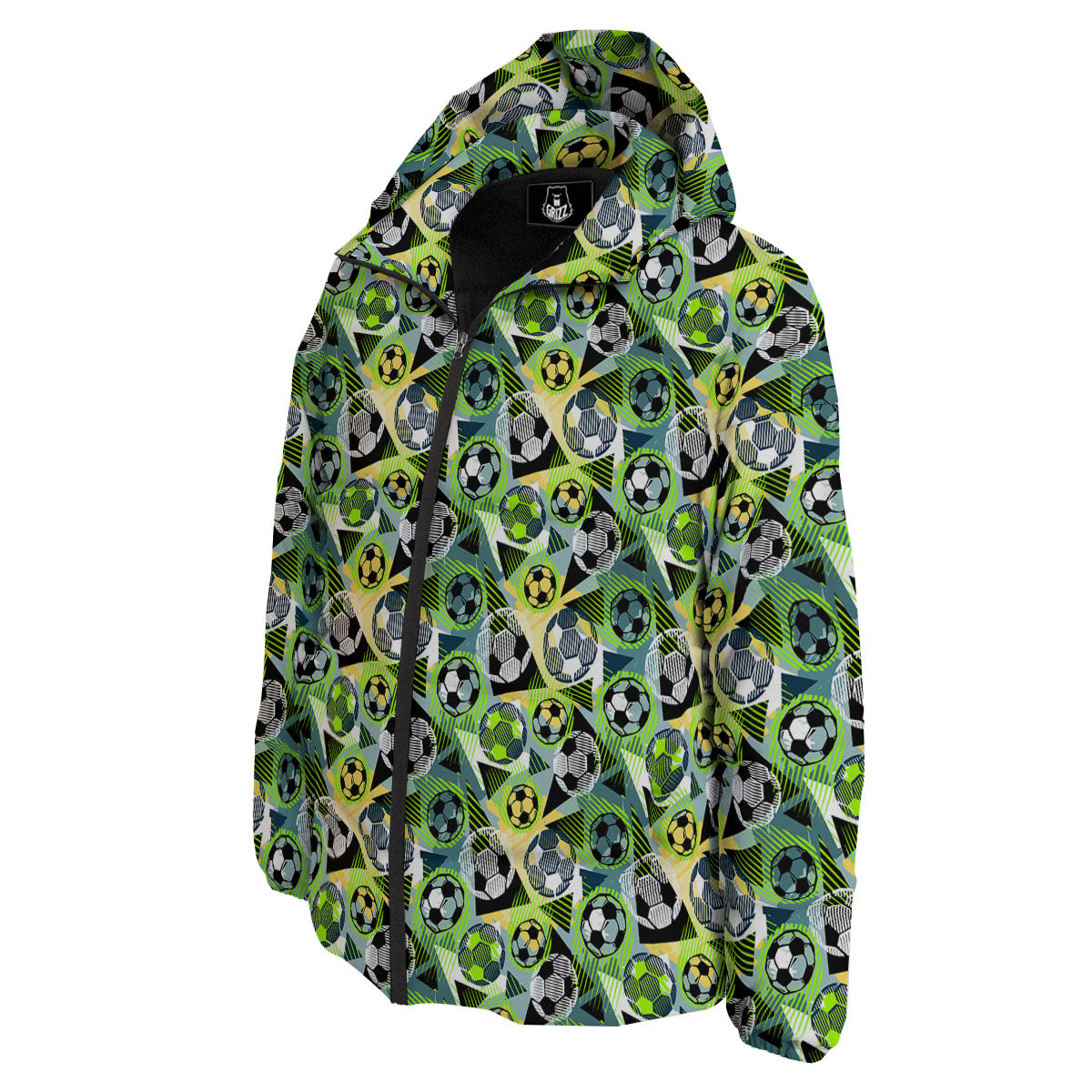 Soccer Ball Grunge Print Pattern Down Jacket-grizzshop