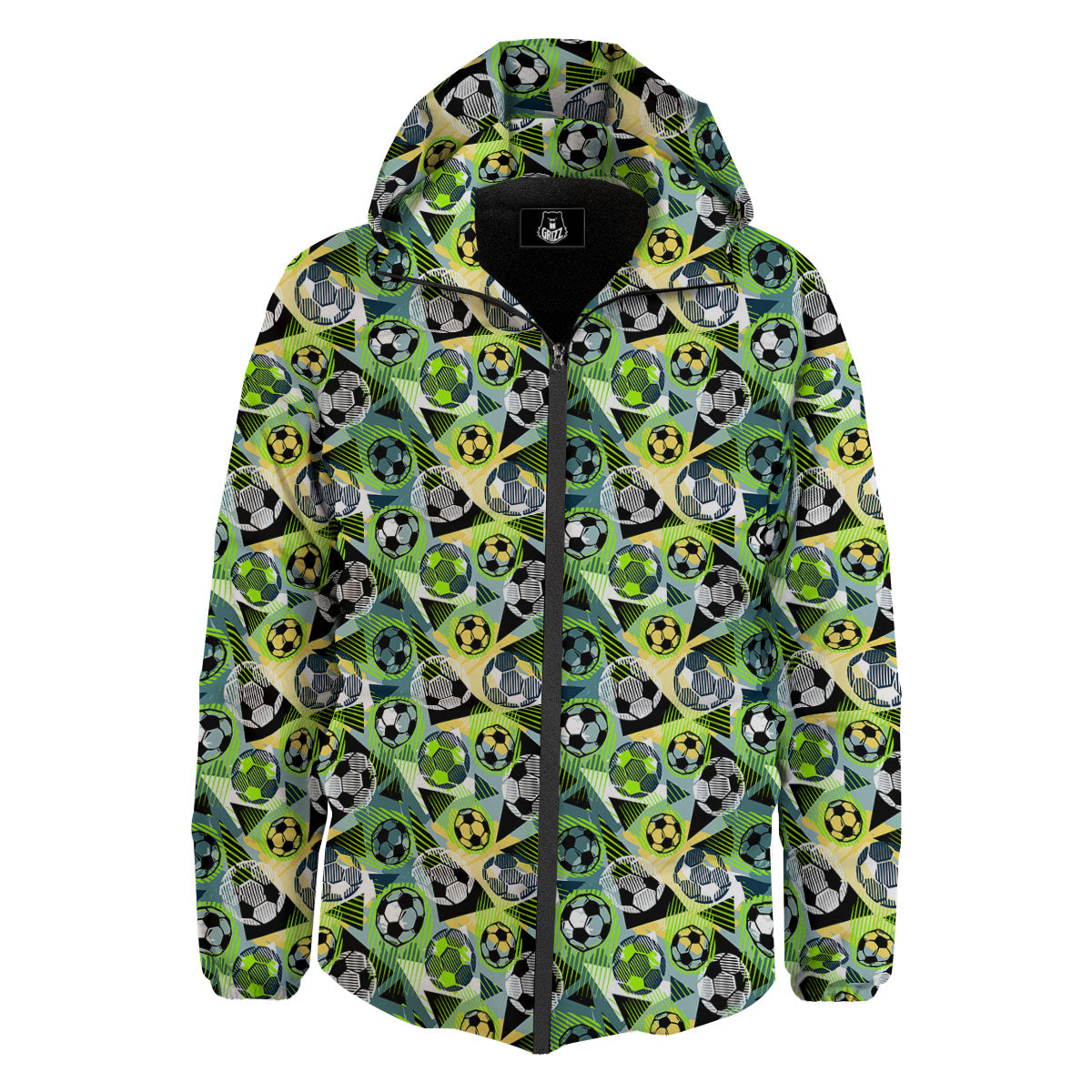 Soccer Ball Grunge Print Pattern Down Jacket-grizzshop