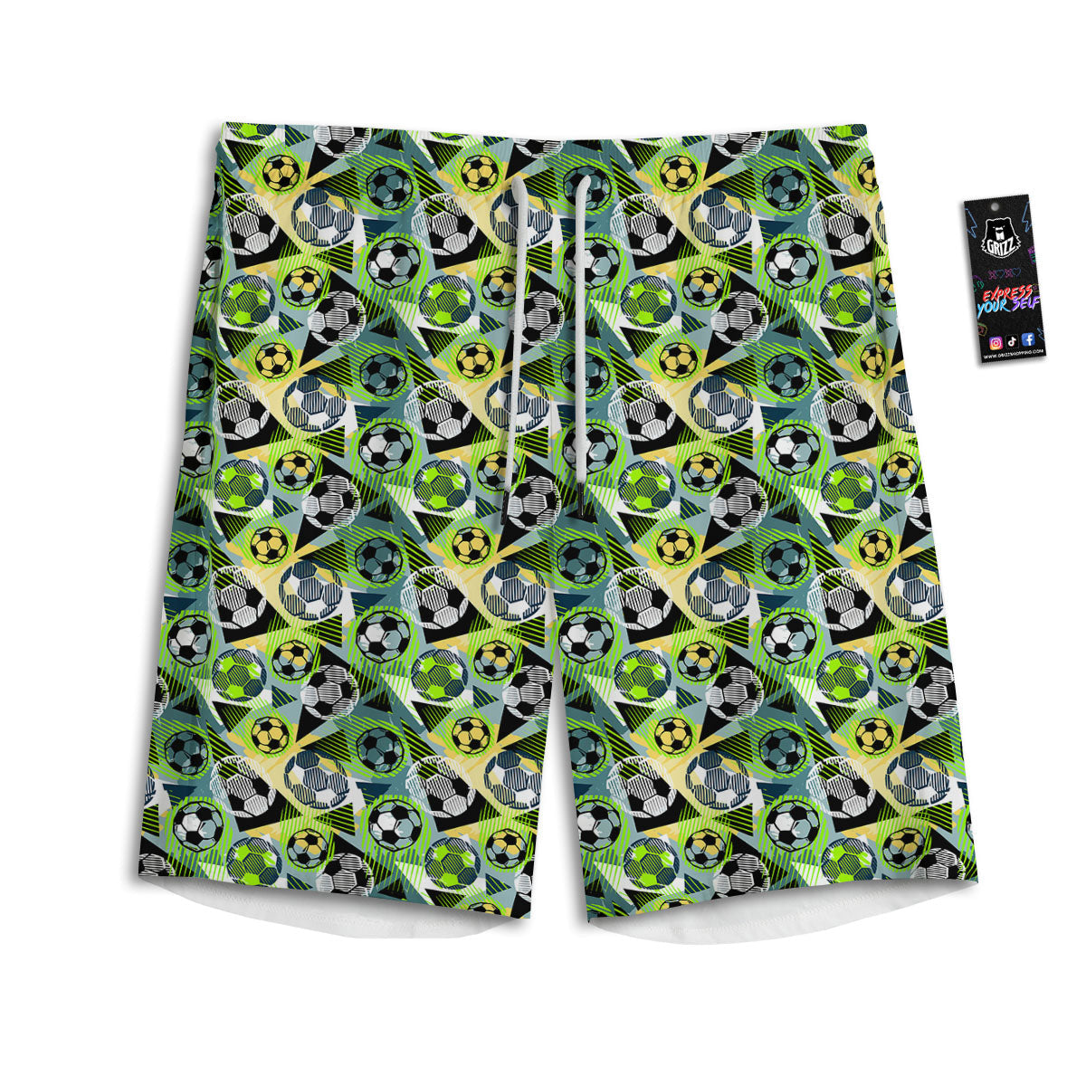 Star Mardi Gras Print Pattern Men's Athletic Shorts