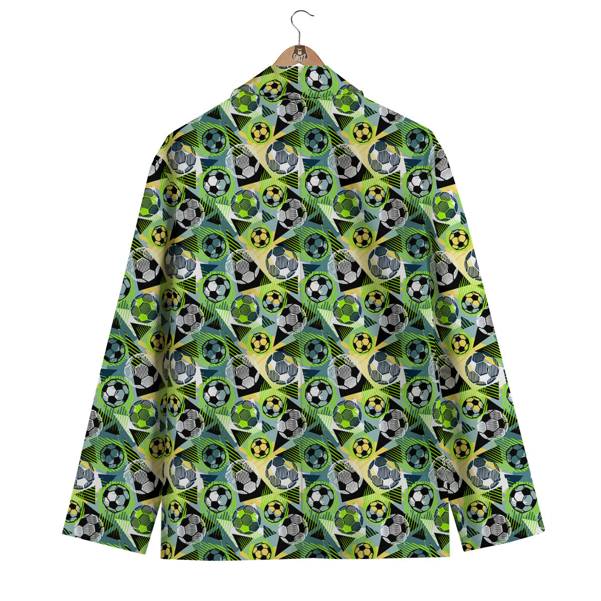 Soccer Ball Grunge Print Pattern Men's Blazer-grizzshop