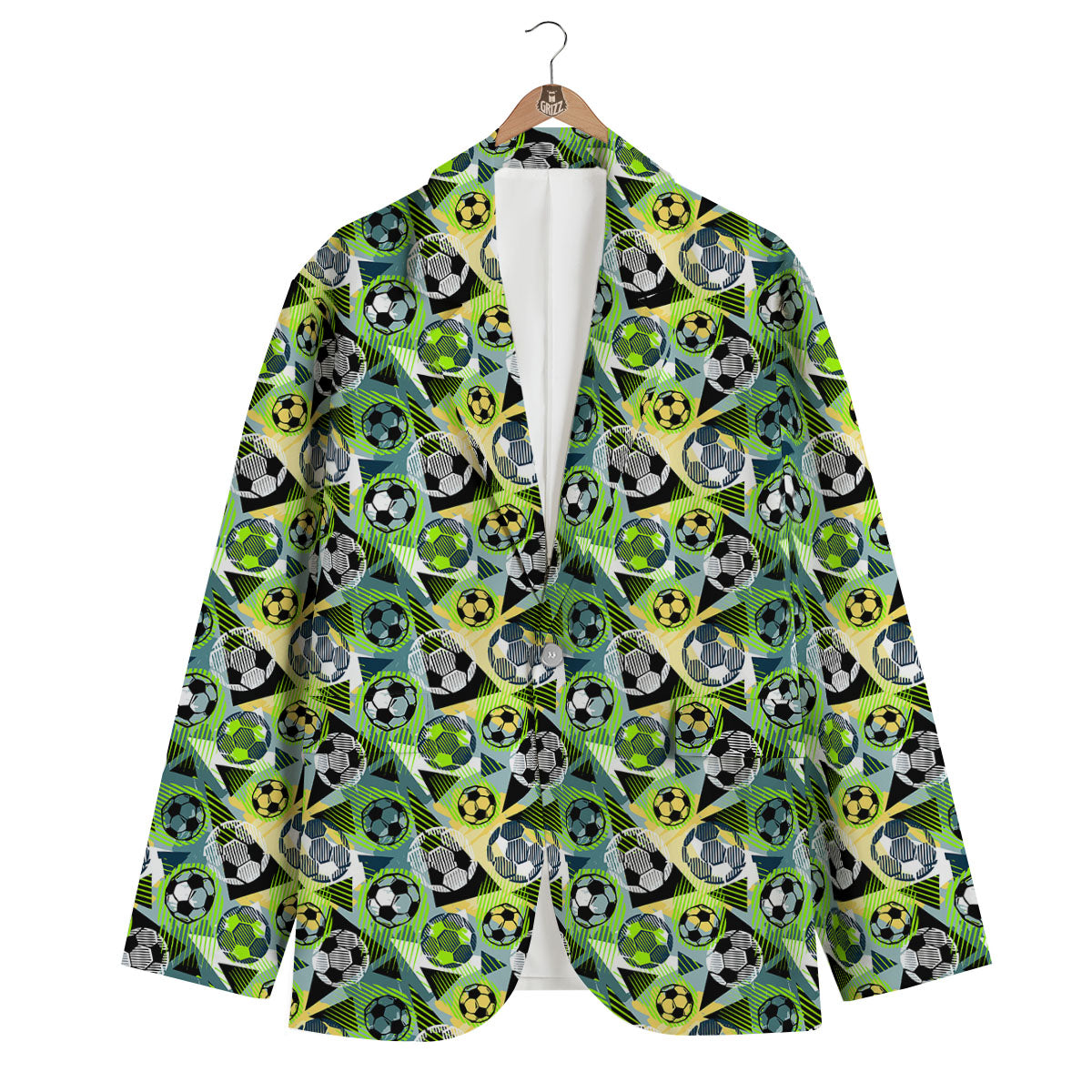 Soccer Ball Grunge Print Pattern Men's Blazer-grizzshop