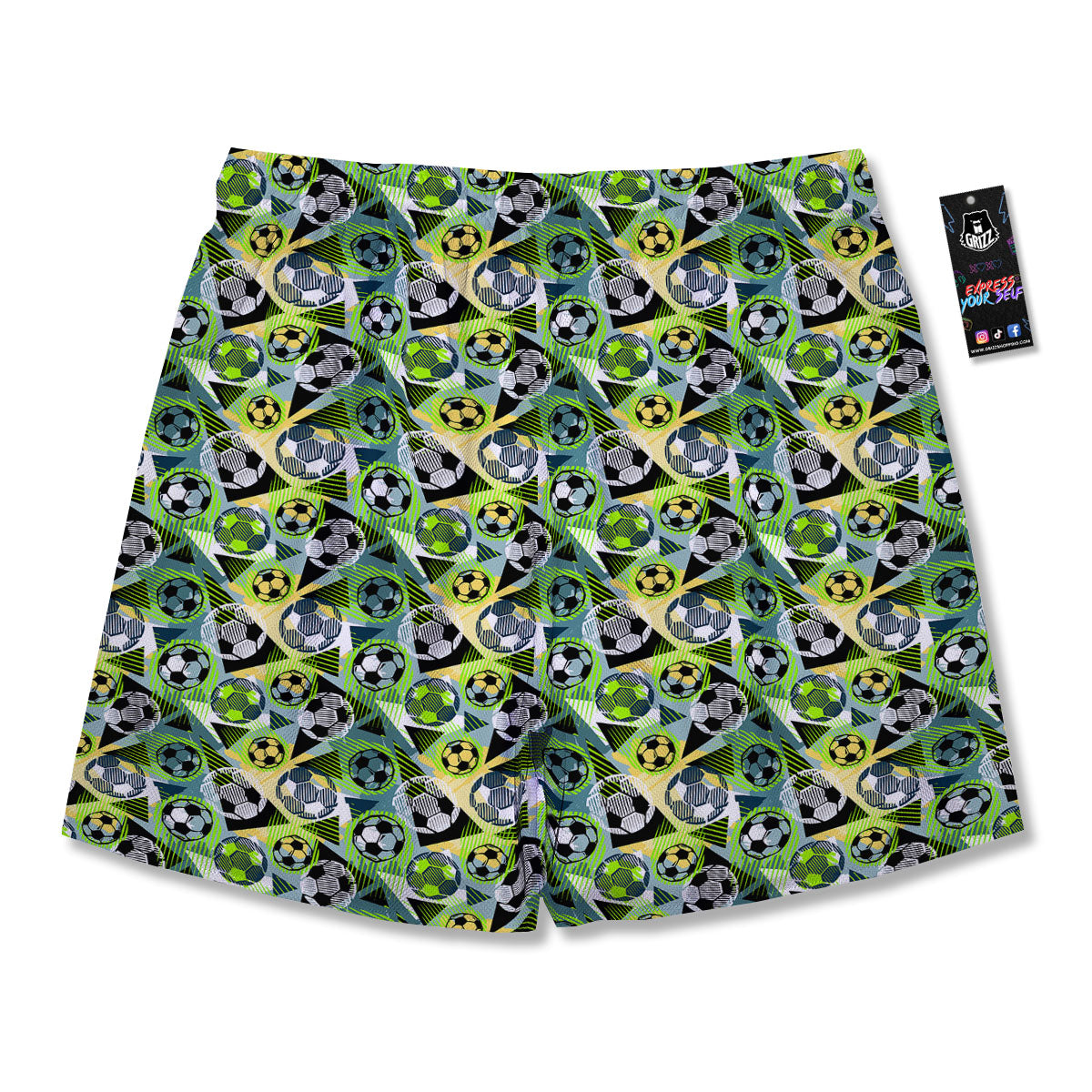 Soccer Ball Grunge Print Pattern Men's Running Shorts-grizzshop