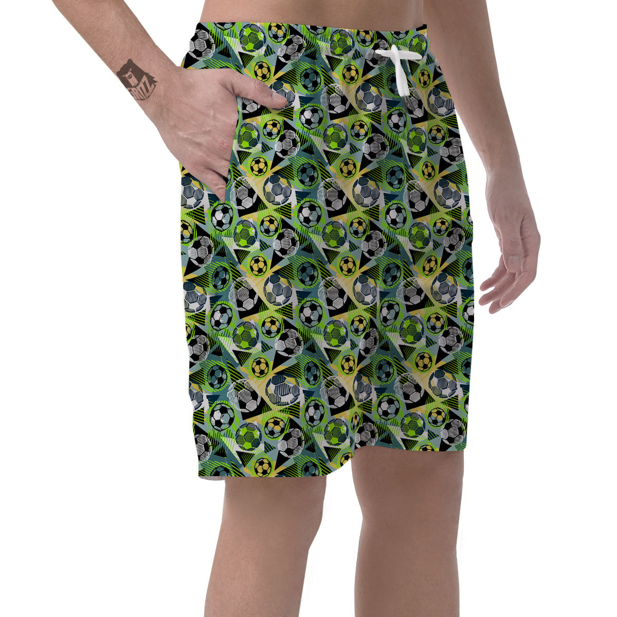 Soccer Ball Grunge Print Pattern Men's Shorts-grizzshop