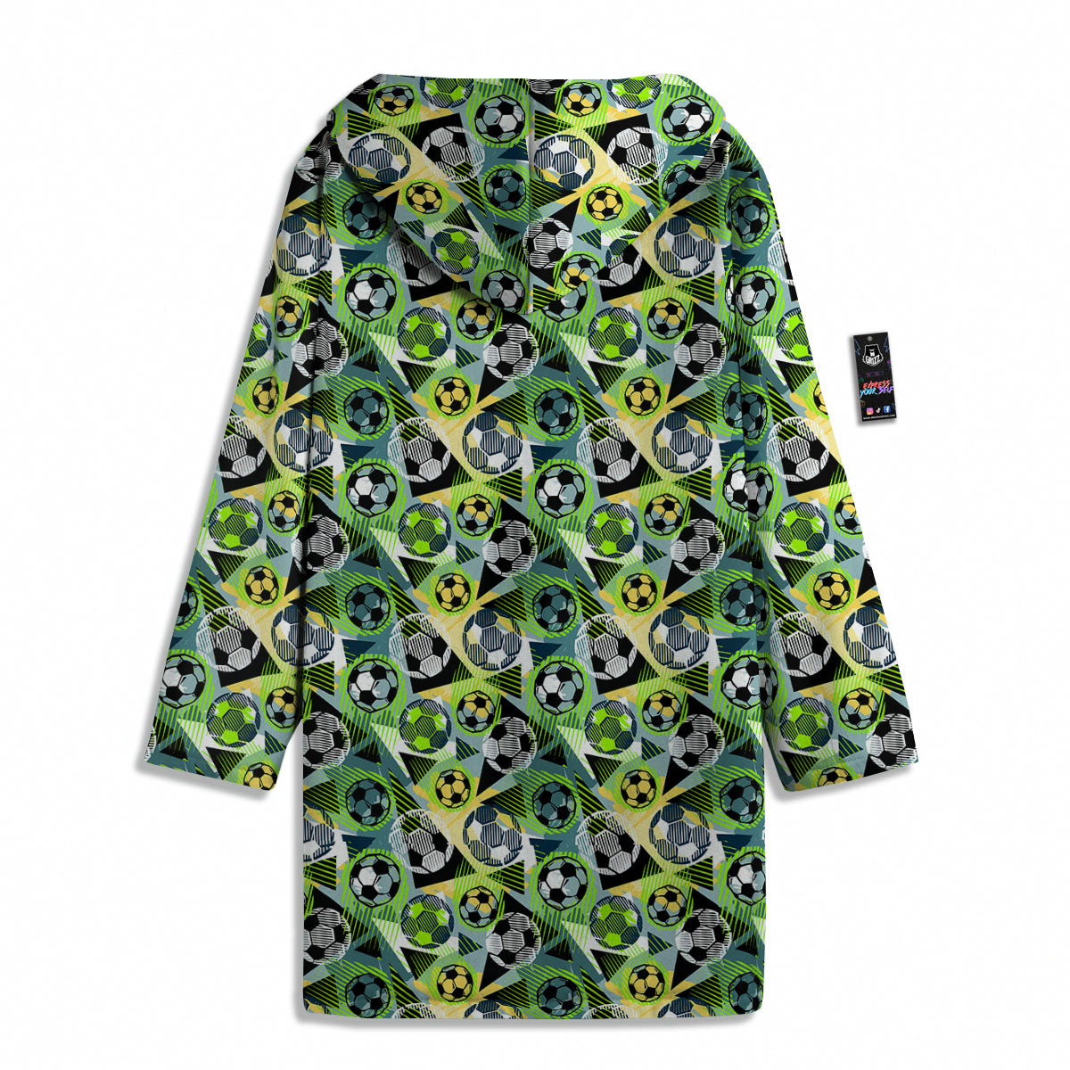 Soccer Ball Grunge Print Pattern Men's Windbreaker Jacket-grizzshop