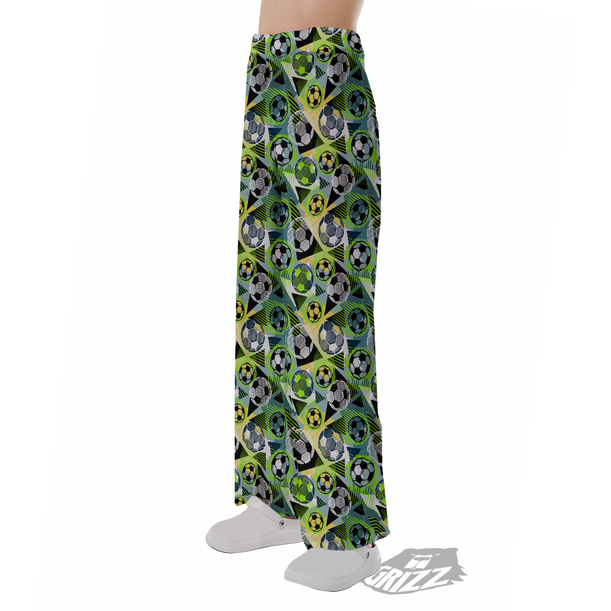 Soccer Ball Grunge Print Pattern Pajama Pants-grizzshop