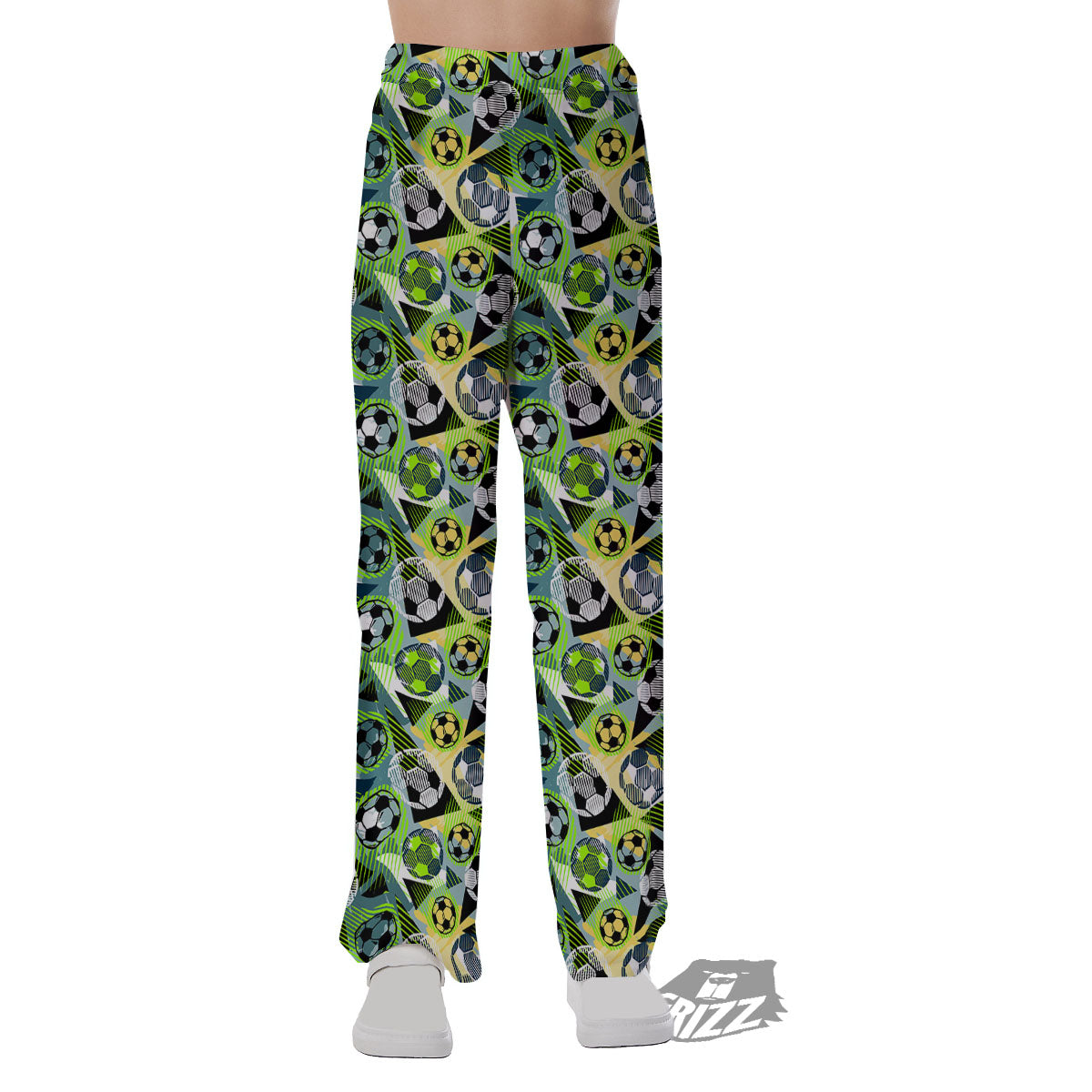 Soccer Ball Grunge Print Pattern Pajama Pants-grizzshop