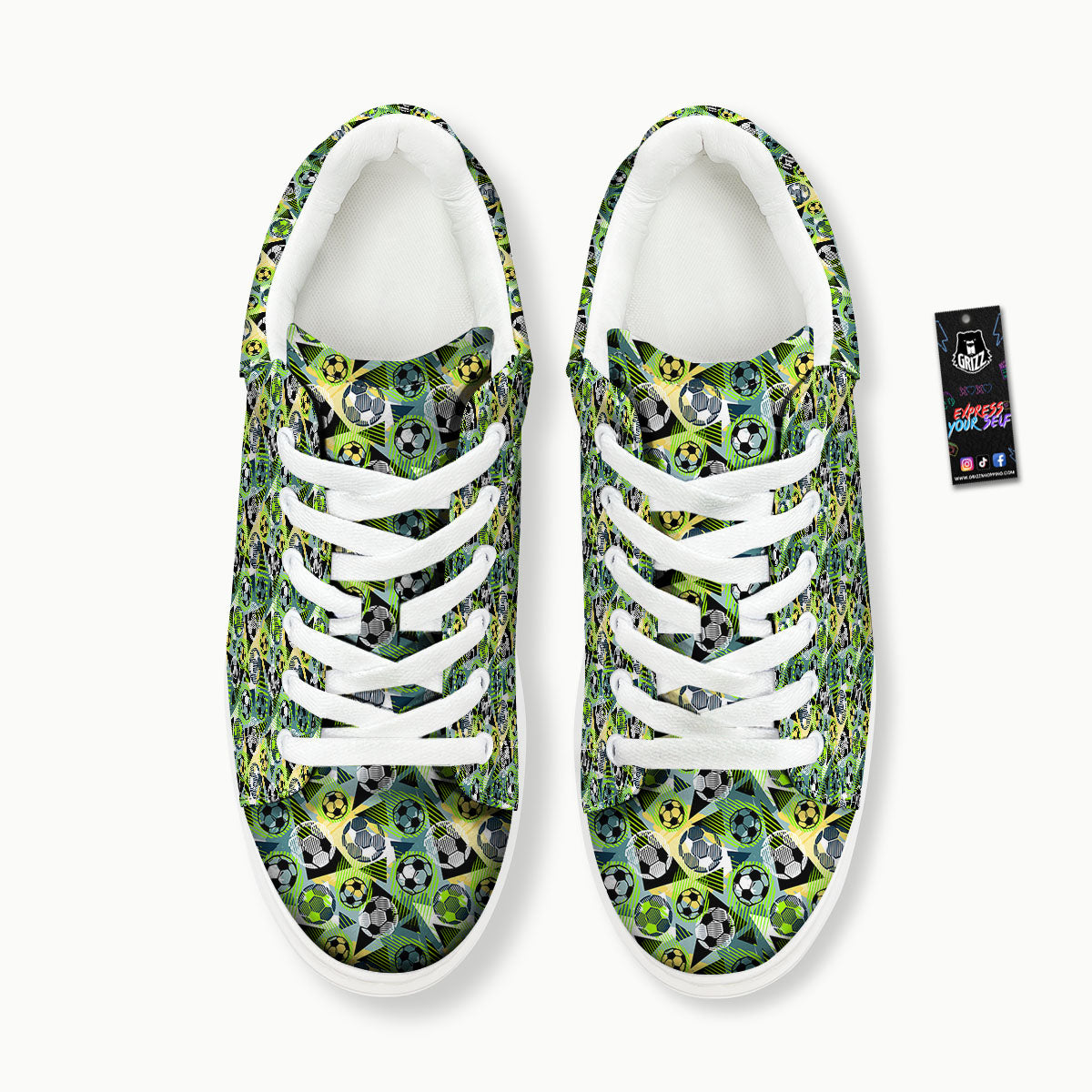 Soccer Ball Grunge Print Pattern Platform Shoes-grizzshop