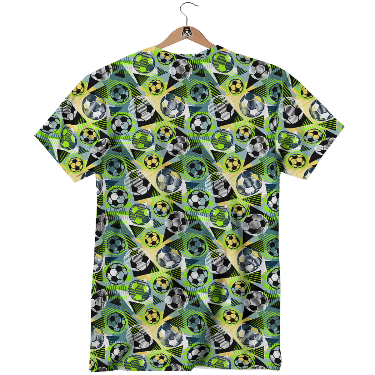 Soccer Ball Grunge Print Pattern T-Shirt-grizzshop