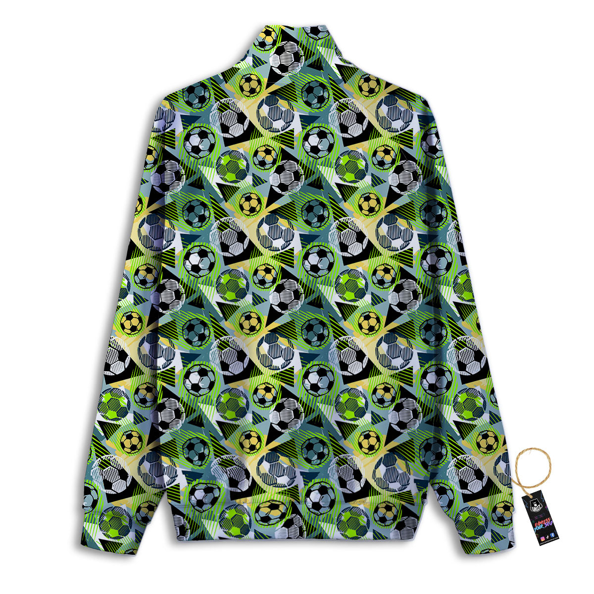 Soccer Ball Grunge Print Pattern Track Jacket-grizzshop