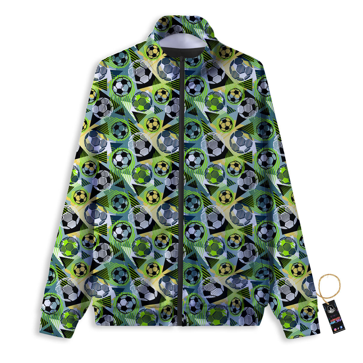 Soccer Ball Grunge Print Pattern Track Jacket-grizzshop