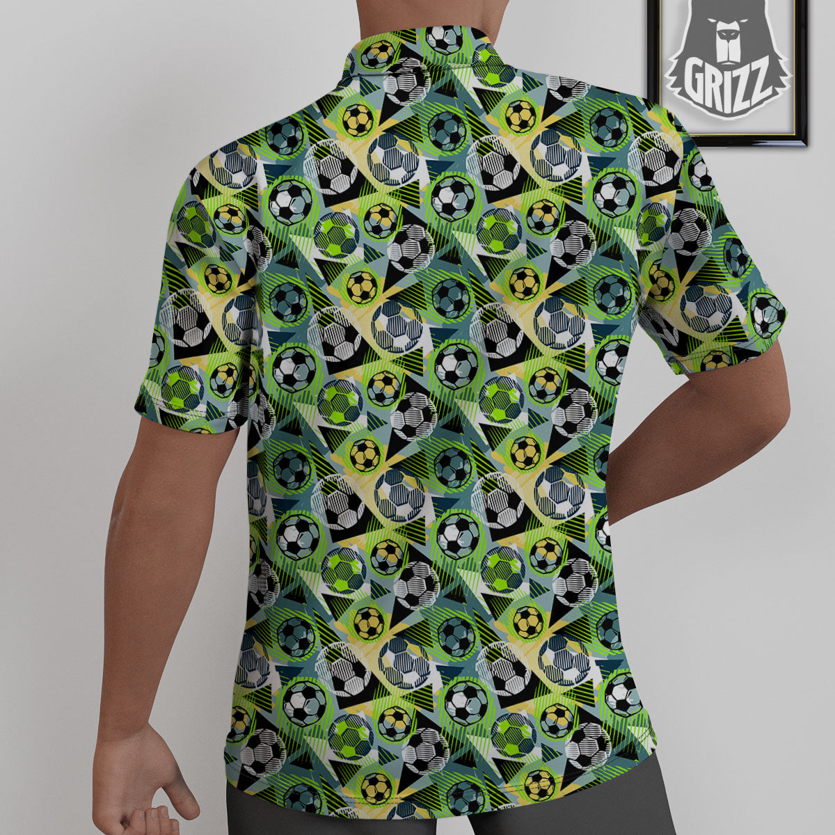 Soccer Ball Grunge Print Pattern Untucked Shirts-grizzshop