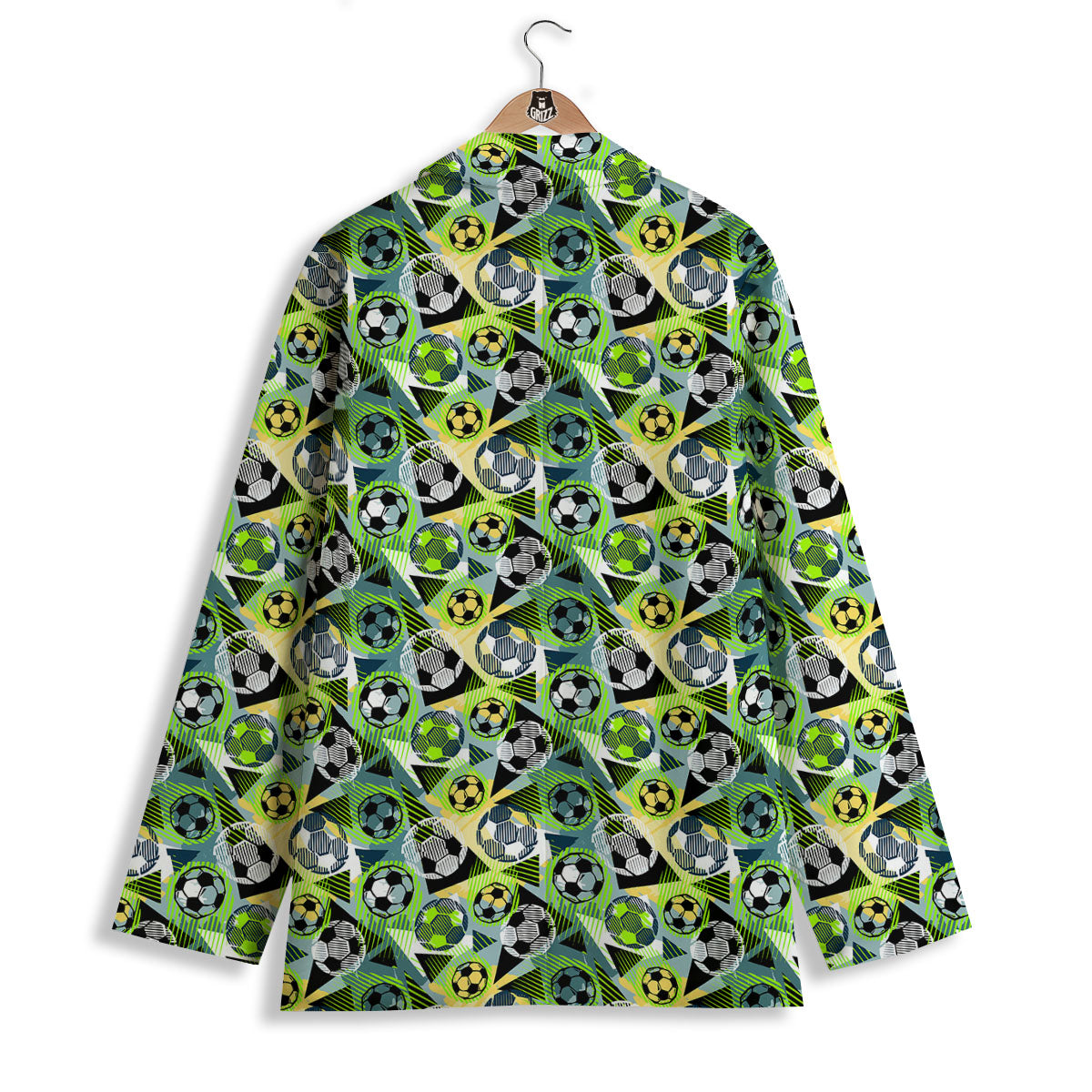 Soccer Ball Grunge Print Pattern Women's Blazer-grizzshop
