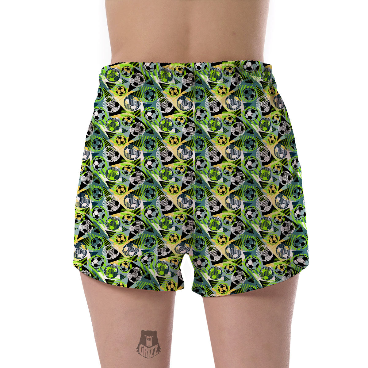 Soccer Ball Grunge Print Pattern Women's Shorts-grizzshop