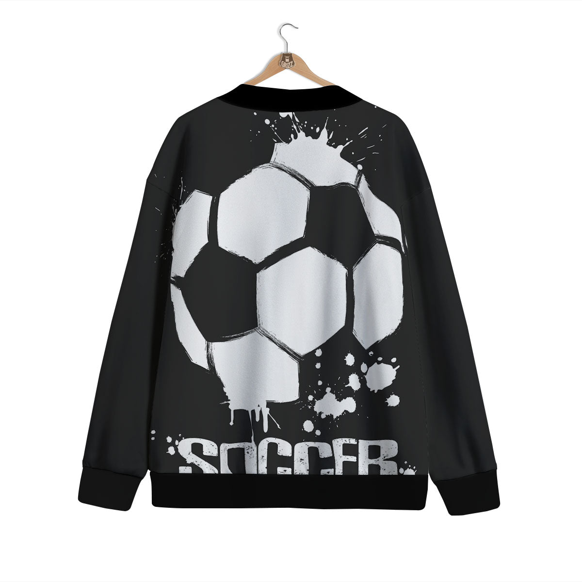 Soccer Ball White And Black Print Cardigan-grizzshop
