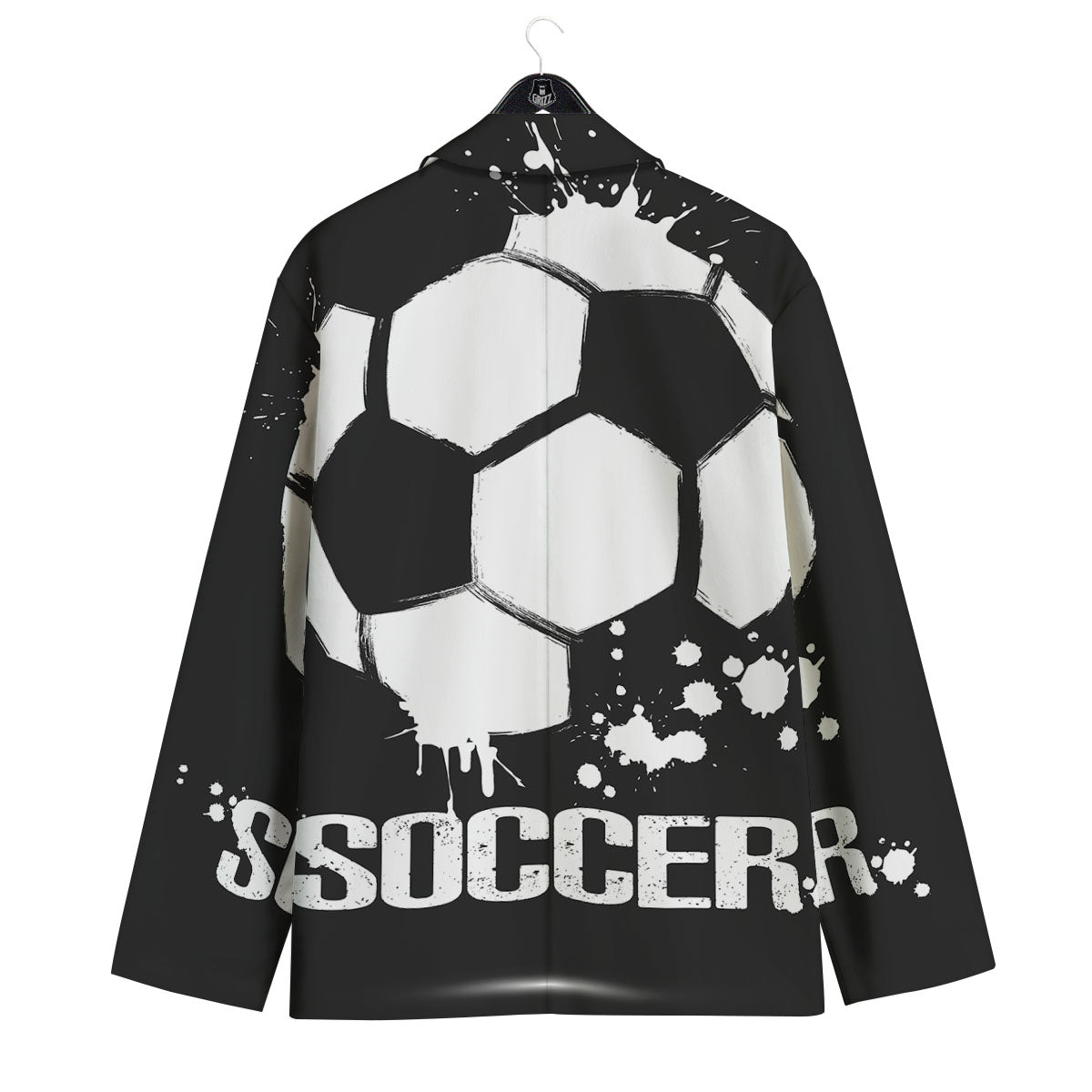 Soccer Ball White And Black Print Men's Sport Coat-grizzshop