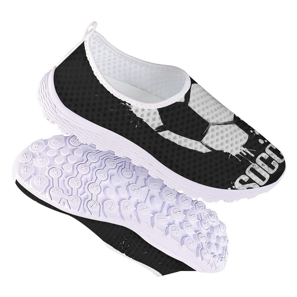 Soccer Ball White And Black Print Nurse Shoes-grizzshop