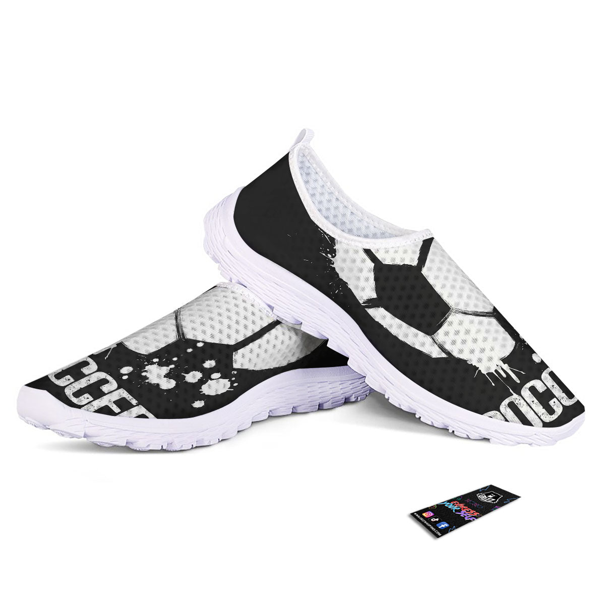 Soccer Ball White And Black Print Nurse Shoes-grizzshop