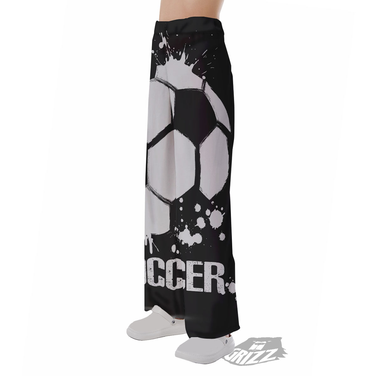 Soccer Ball White And Black Print Pajama Pants-grizzshop