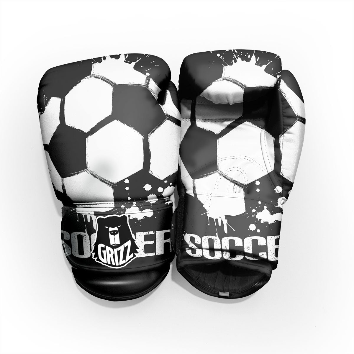 Soccer Ball White And Black Print Pro Boxing Glove