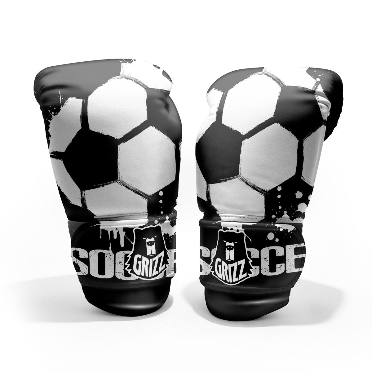Soccer Ball White And Black Print Pro Boxing Glove