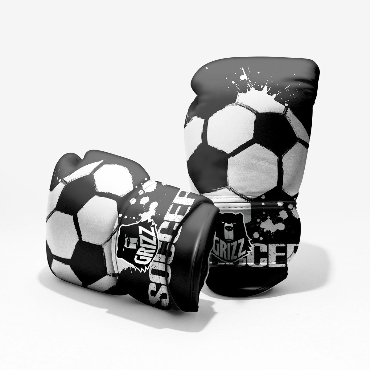 Soccer Ball White And Black Print Pro Boxing Glove
