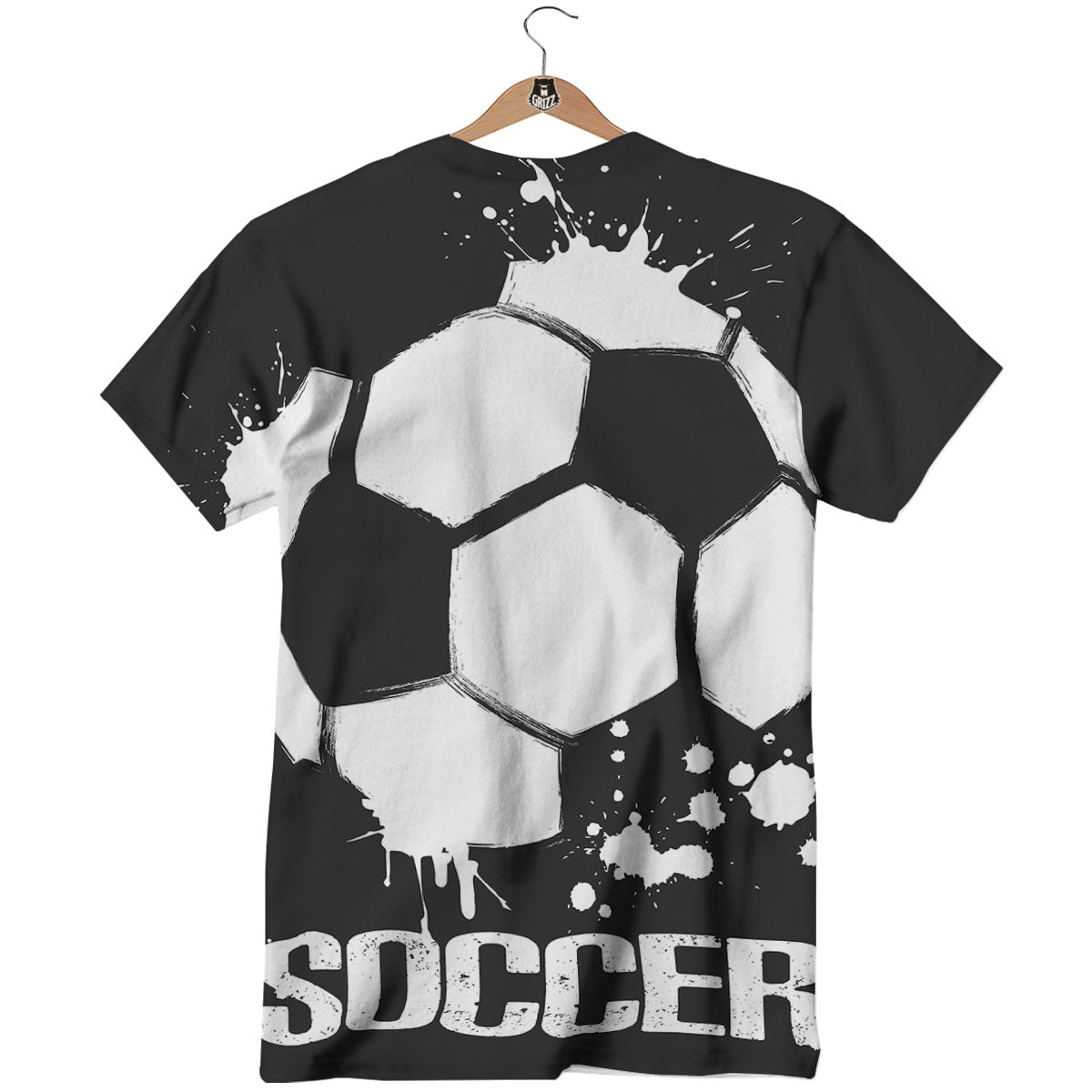 Soccer Ball White And Black Print T-Shirt-grizzshop