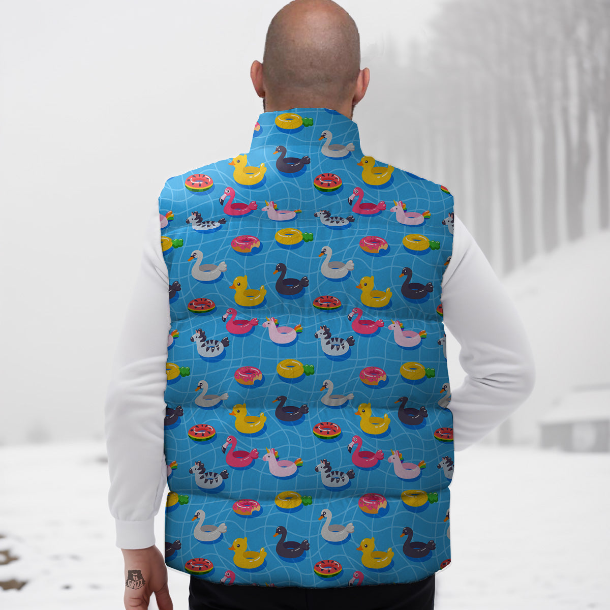 Soccer Pattern Print Down Vest