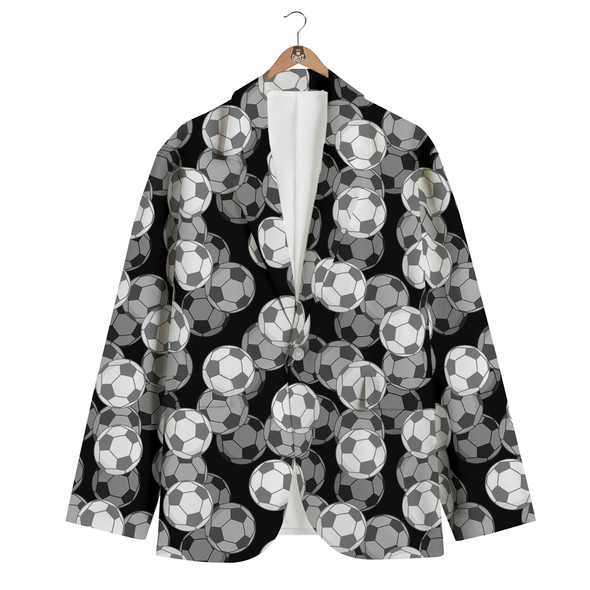 Soccer Pattern Print Men's Blazer-grizzshop