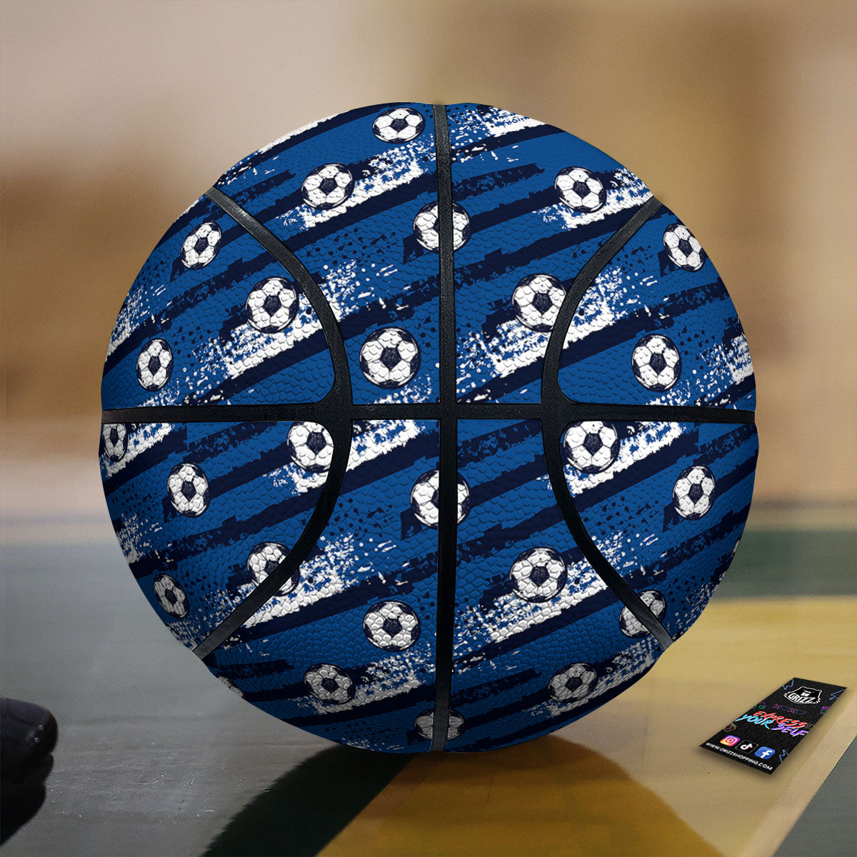 Soccer Ball Blue Print Pattern Basketball