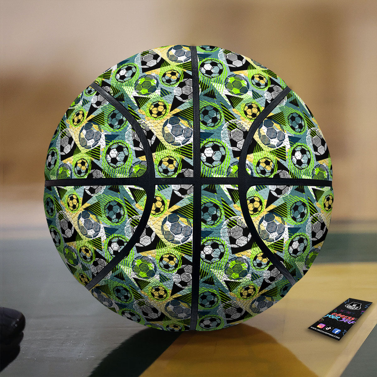 Star Mardi Gras Print Pattern Basketball