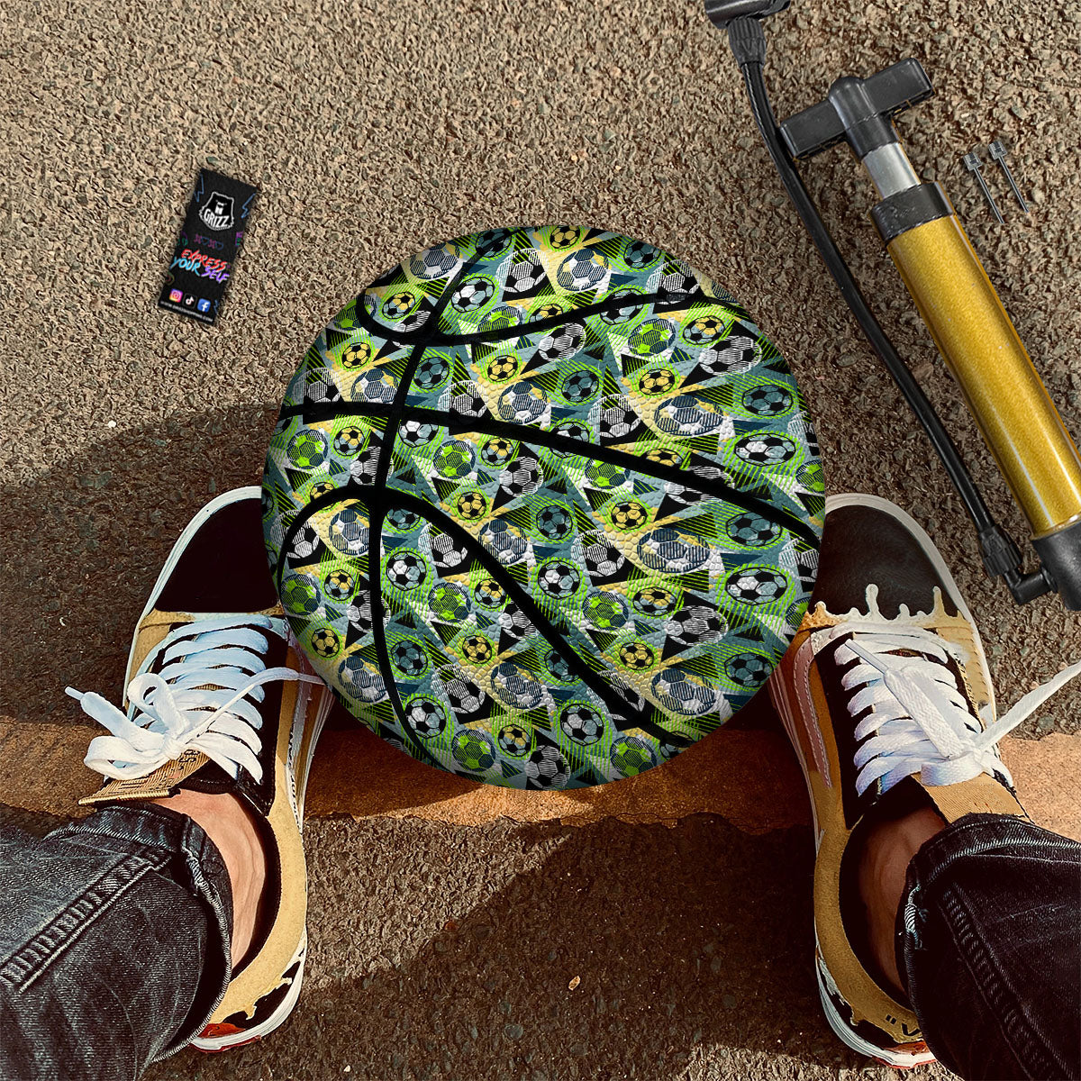 Star Mardi Gras Print Pattern Basketball