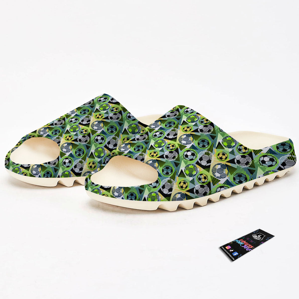 Soccer Ball Grunge Print Pattern Sandals-grizzshop