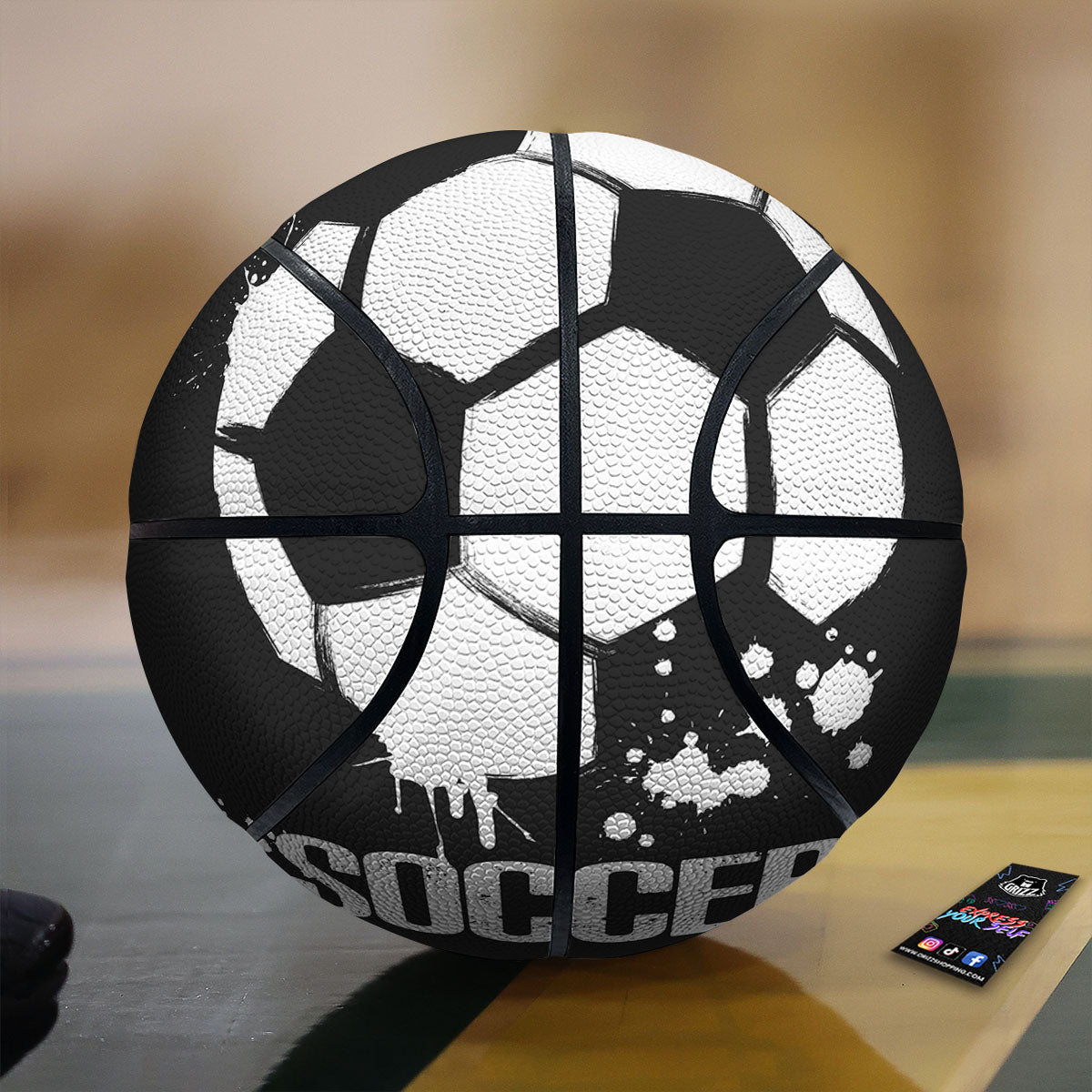 Soccer Ball White And Black Print Basketball