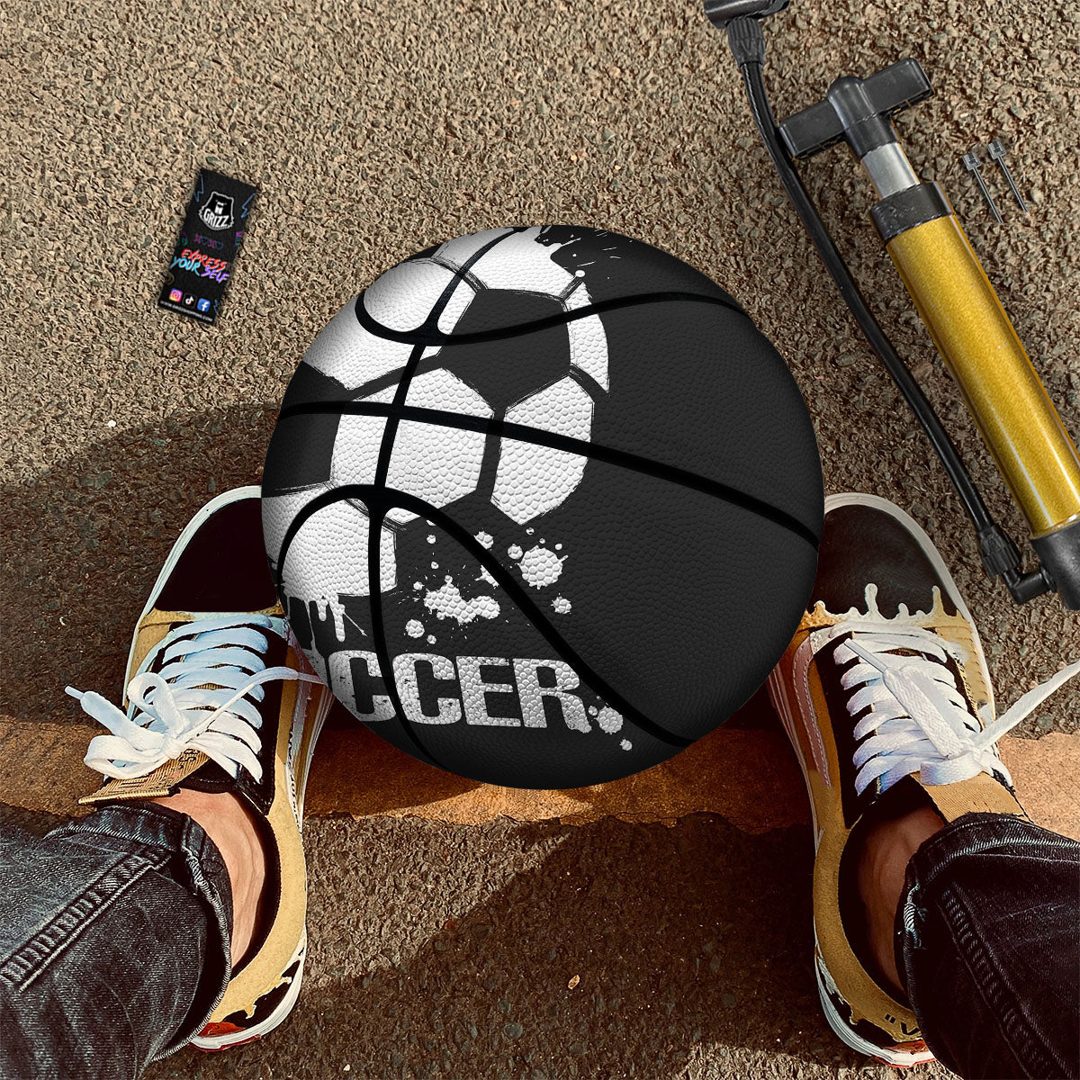Soccer Ball White And Black Print Basketball